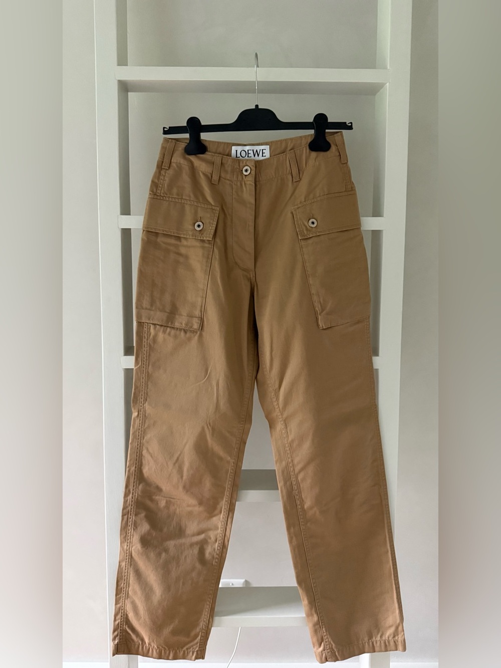 LOEWE women’s straight leg Tan Cargo Pants
